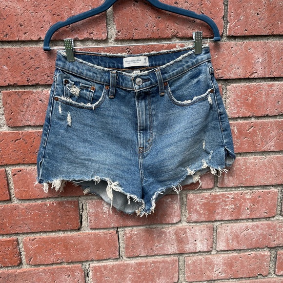 Abercrombie High Rise Mom Denim Shorts - Picture 2 of 11